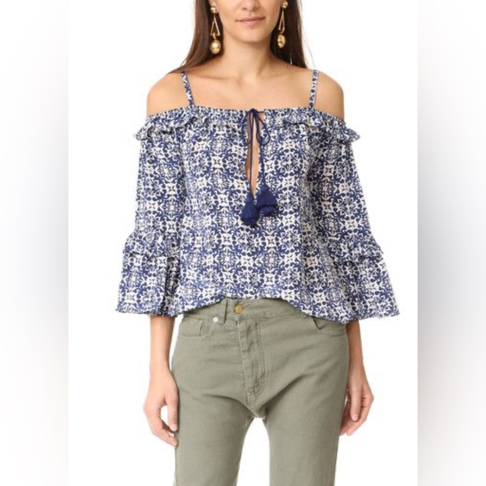 FIGUE Boho Cold Shoulder Top Sz Small